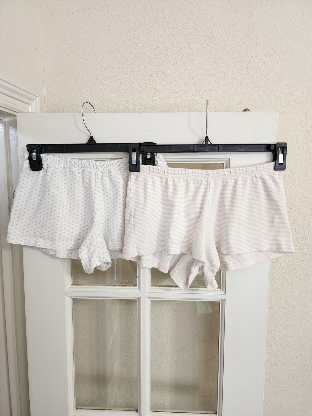 Brandy Melville Boxer Shorts Set of 2 Hearts Pink Stripe Made in Italy READ DESC